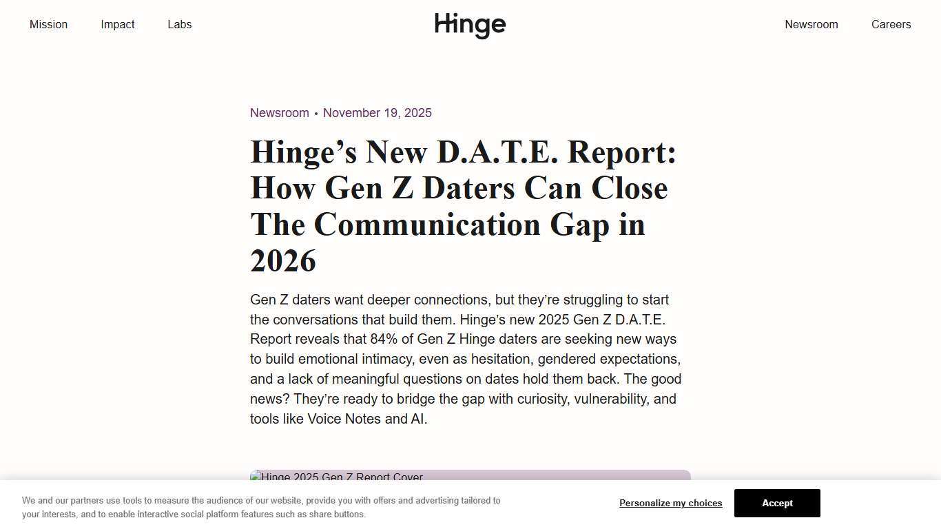Hinge’s New D.A.T.E. Report: How Gen Z Daters Can Close The Communication Gap in 2026 Hinge