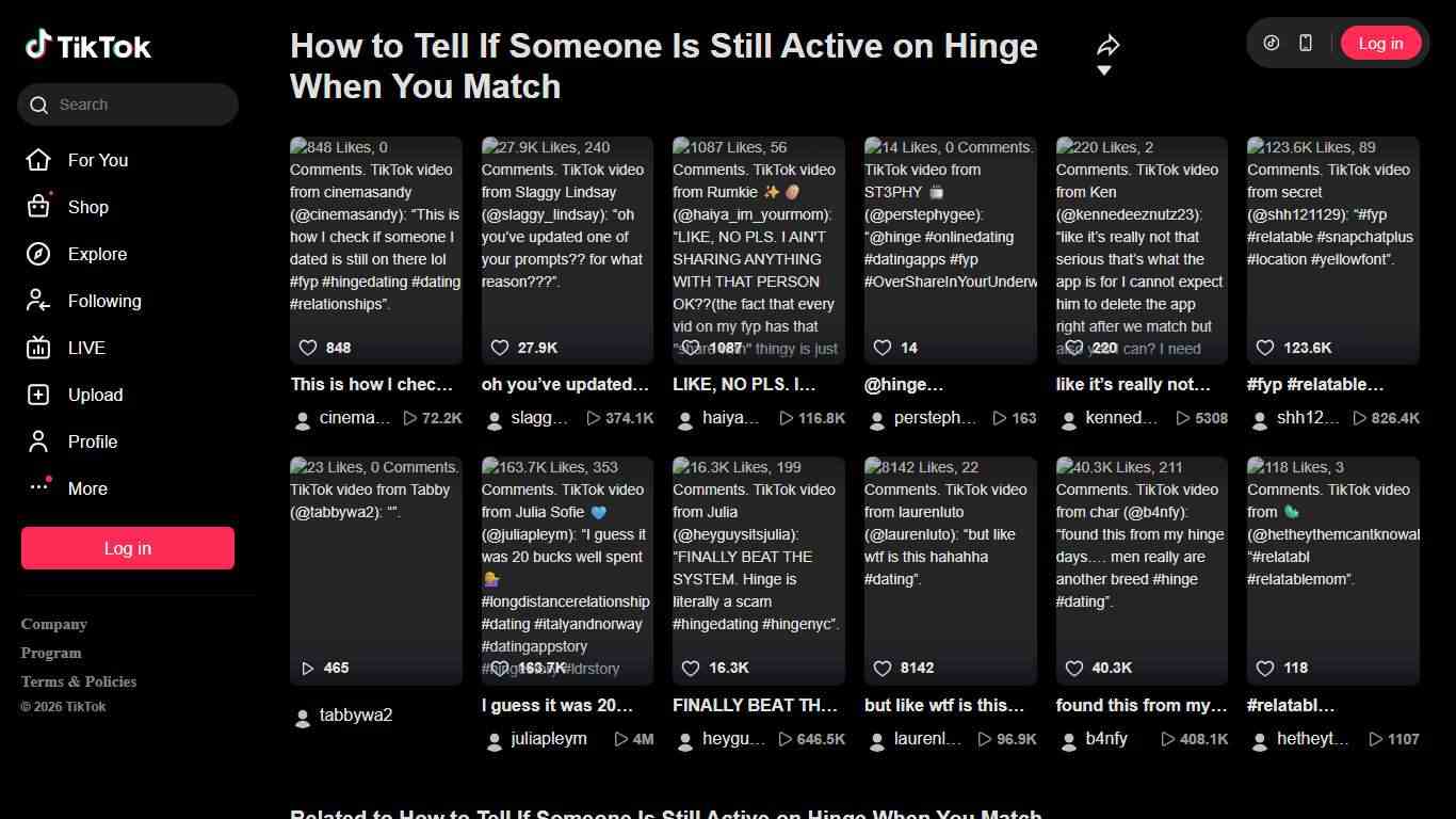 How to Tell If Someone Is Still Active on Hinge When You Match TikTok